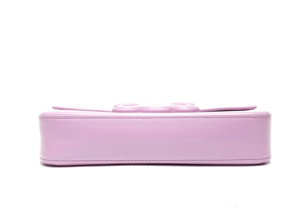 CELINE Triomphe Chain Shoulder Bag Pink Shiny Calfskin | Authentic Previously Owned