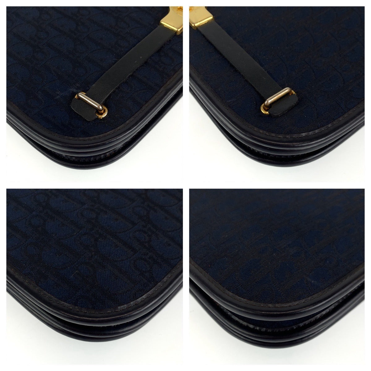 Christian Dior Trotter Canvas navy Gold Metal by John Galliano Era – 100% Authentic ✨ Very Good Pre-Owned Condition ~ 24% off MSRP