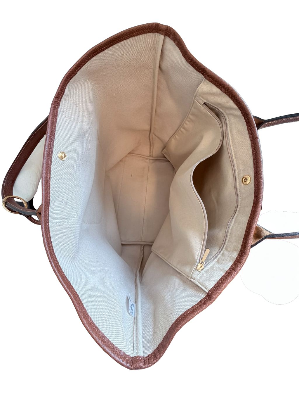 Longchamp Le Pliage Collection Large Basket Tote – Natural Authentic Previously Owned
