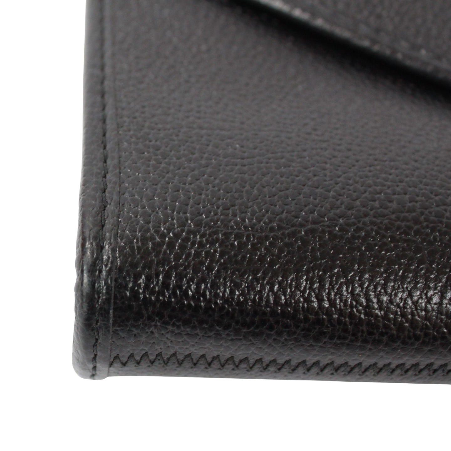 Christian Dior  Black Leather Chain Shoulder Bag – Gold Hardware Envelope Flap – 100% Authentic Previously Owned Very Good Condition | L’LUXE Vintage