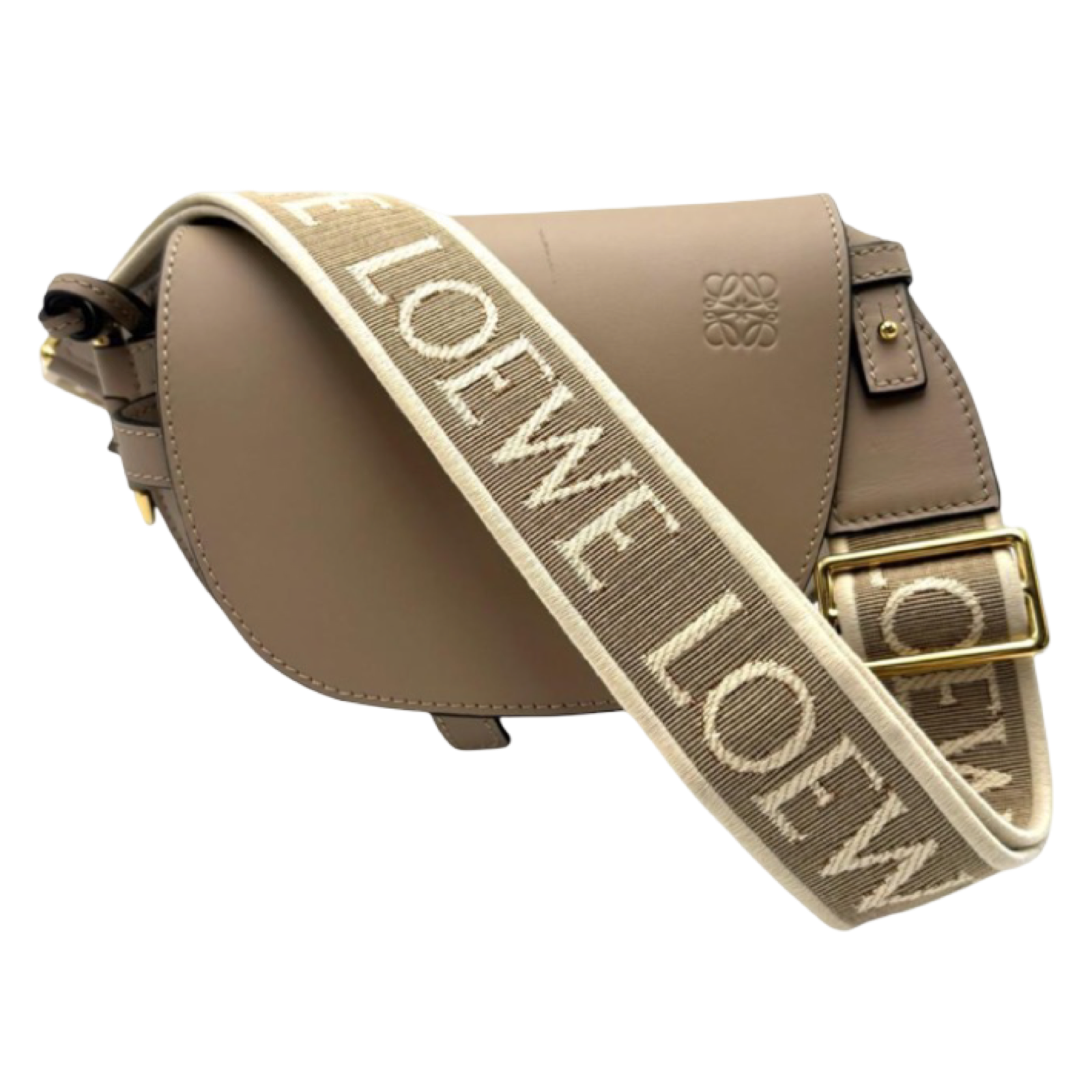 LOEWE Gate Dual Mini Beige Leather Bag Previously Loved Authentic