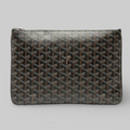 Goyard Sena MM Zip Pouch Brown White PVC Previously Owned Authentic