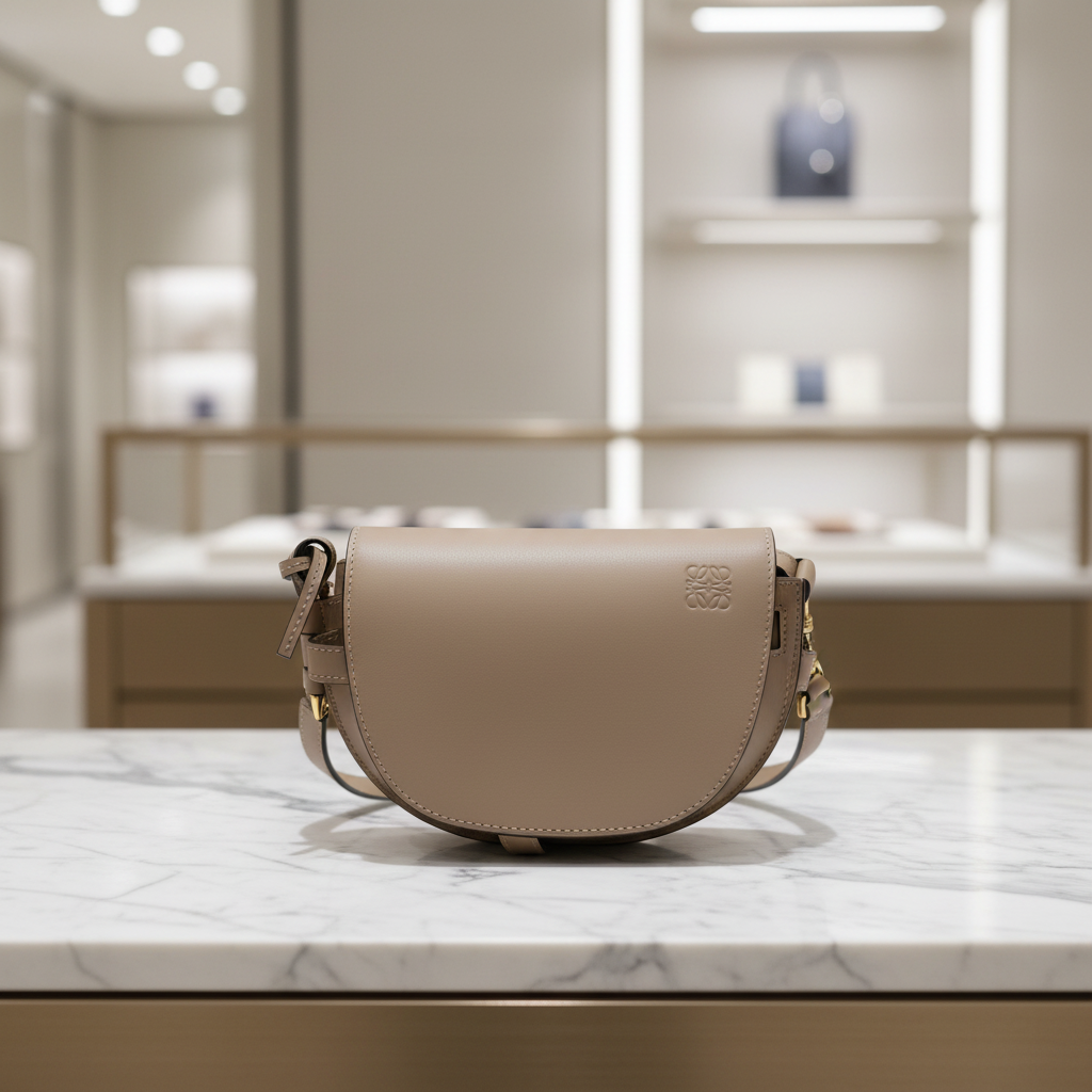 LOEWE Gate Dual Mini Beige Leather Bag Previously Loved Authentic