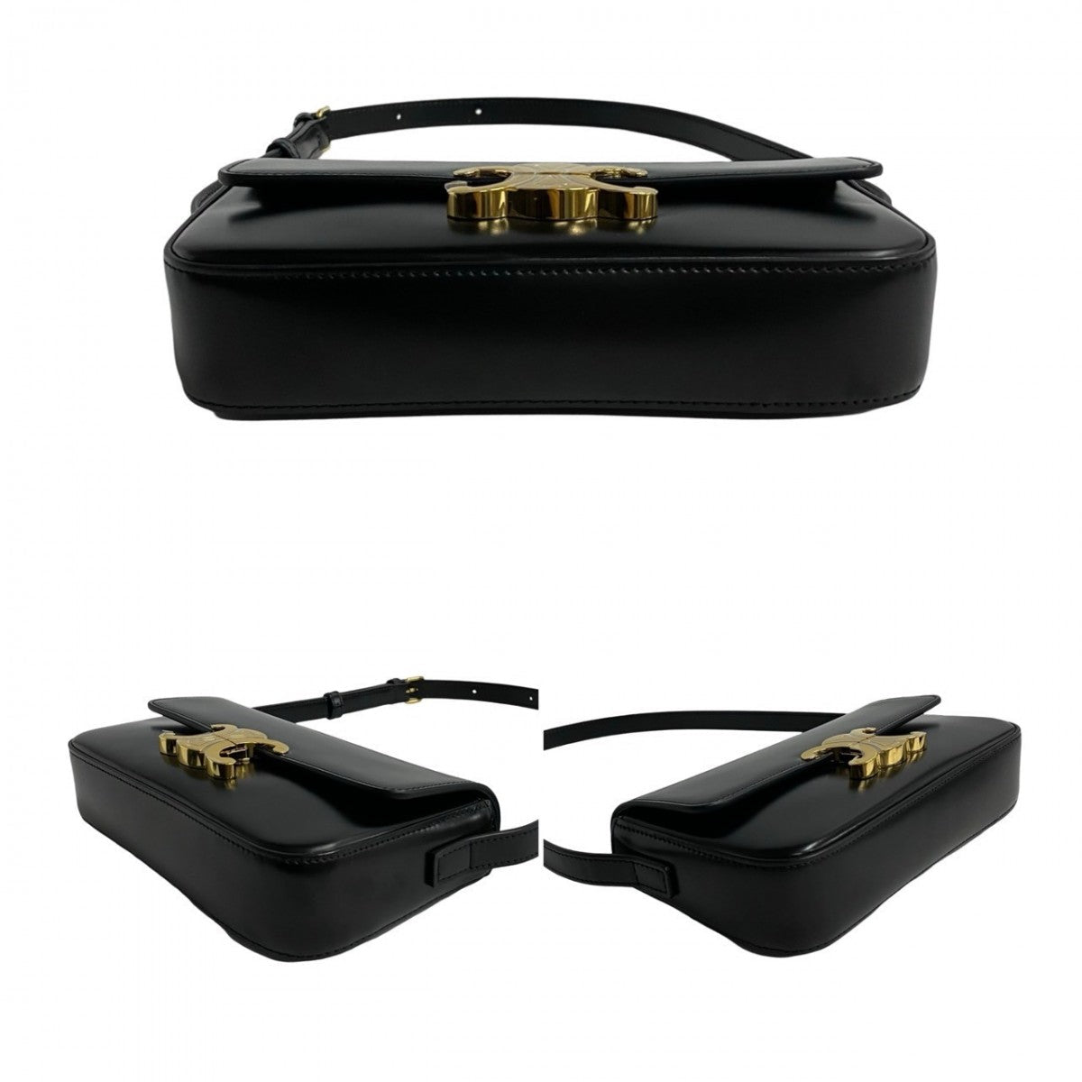 CELINE Triomphe Claude black Leather