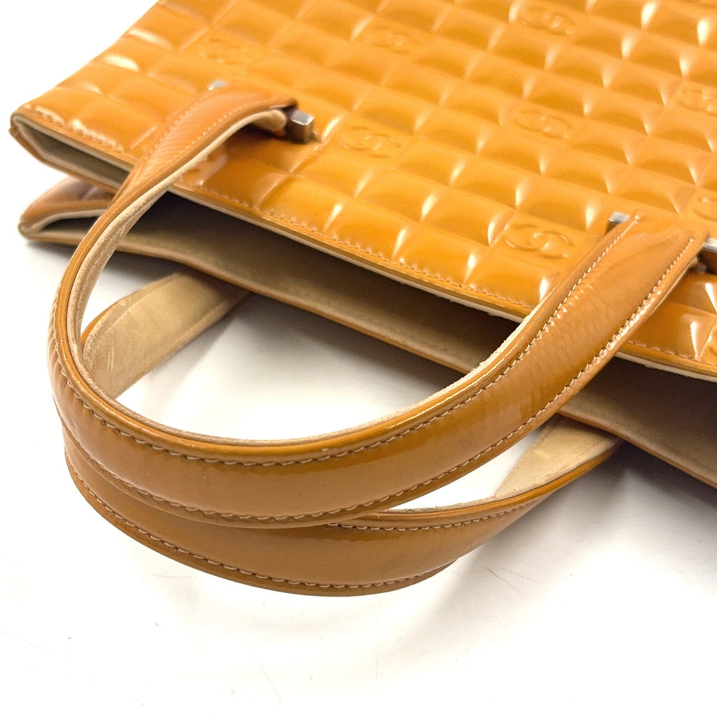 Chanel Chocolate Bar Coco Mark Patent Leather Tote Yellow – Previously Owned Authentic