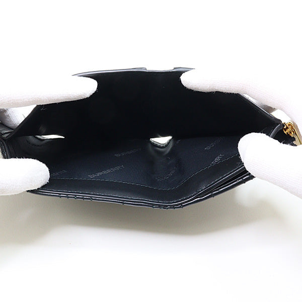 BURBERRY – Compact Tri-Fold Wallet – Black Leather 100% Authentic ✨Previously Owned Near-Mint Condition ~34% Off MSRP