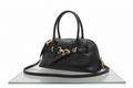 Miu Miu Aventure Top Handle Lambskin Black Gold Hardware 2-Way Shoulder Bag Previously Owned Authentic