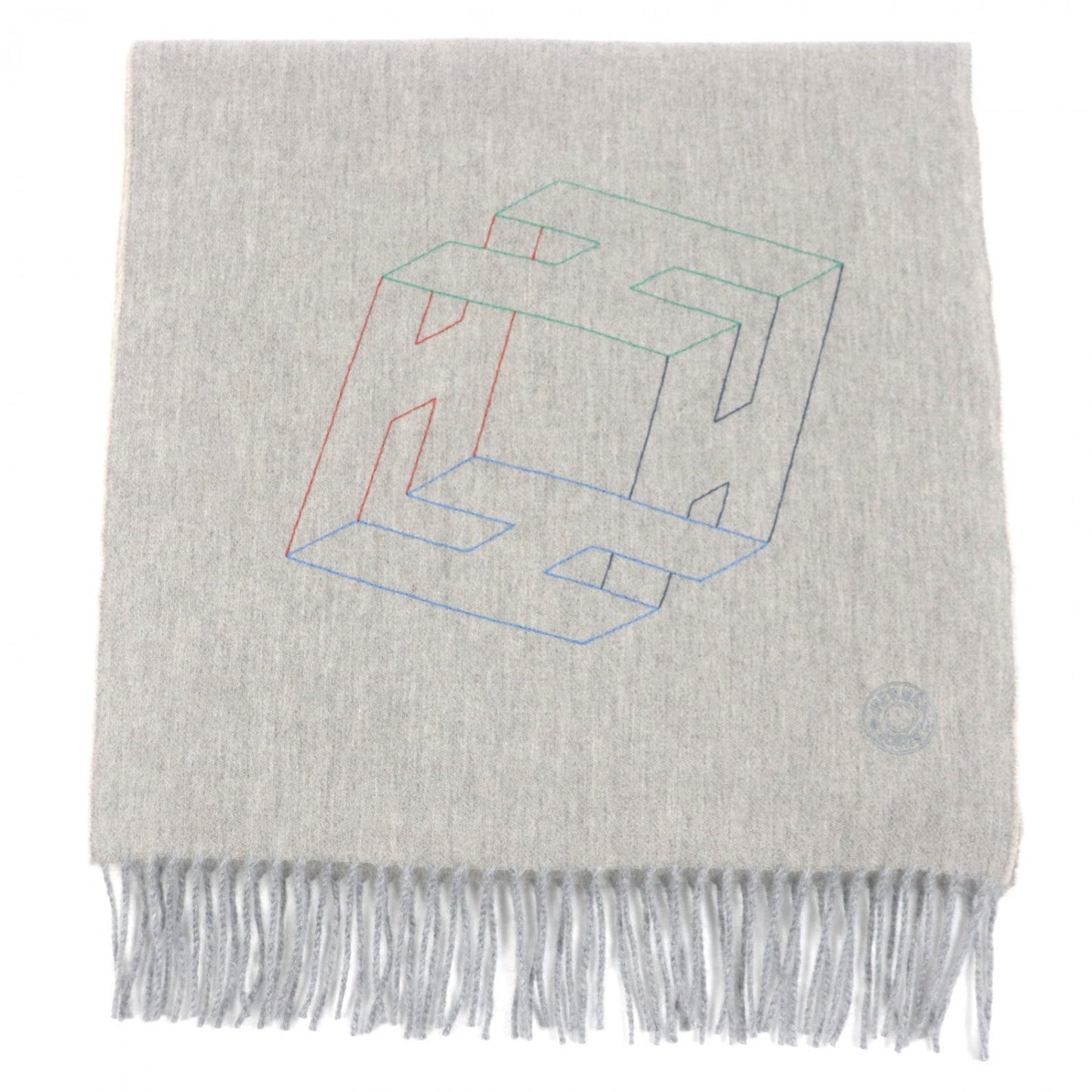 HERMÈS – H Perpetual Scarf – 100% Cashmere Gray – 100% Authentic ✨Pre-Owned Unused / Pristine Condition ~28% Off MSRP