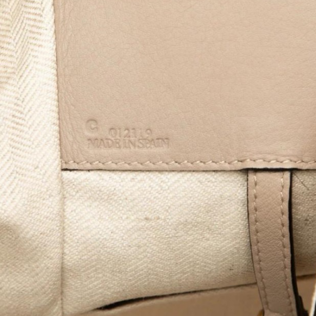 LOEWE Hammock Small 2-Way Shoulder Bag Beige Leather previously owned Authentic