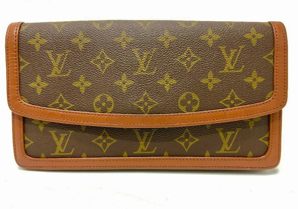 Louis Vuitton Pochette Dame PM Monogram Canvas Brown Clutch Bag  Previously Owned Authentic