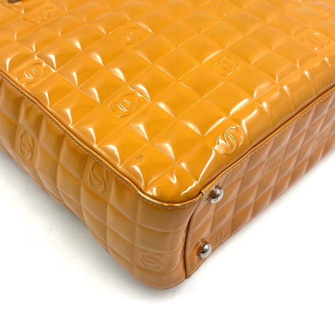 Chanel Chocolate Bar Coco Mark Patent Leather Tote Yellow – Previously Owned Authentic