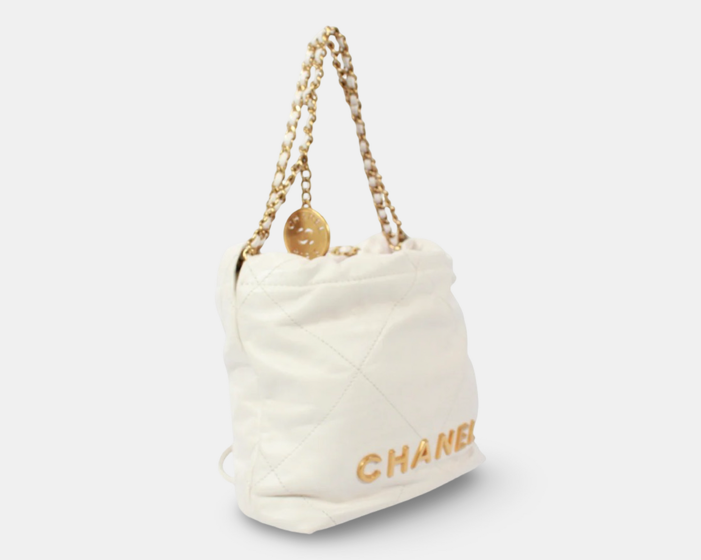 Chanel 22 Mini Shoulder Bag White Calfskin Gold – Good Condition | L’LUXE Authentics