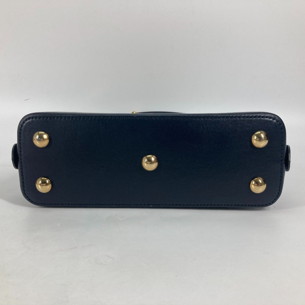 GUCCI Handbag – Horsebit 1955 Small Top Handle – Beige × Dark Navy Canvas &amp; Leather – 100% Authentic Previously Owned Pristine / Near-New Condition