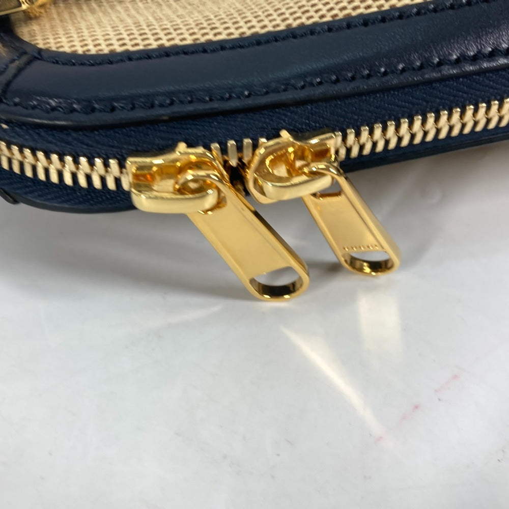 GUCCI Handbag – Horsebit 1955 Small Top Handle – Beige × Dark Navy Canvas &amp; Leather – 100% Authentic Previously Owned Pristine / Near-New Condition