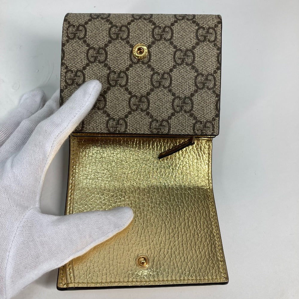 GUCCI Folded Wallet – GG Marmont Compact Wallet – Gold Leather – 100% Authentic Previously Owned Excellent Condition