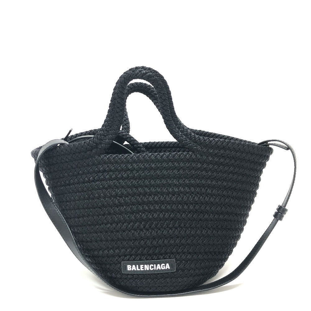 Balenciaga Ibiza Small Basket in Black Nylon & Lambskin –