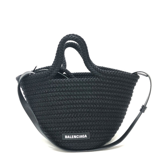 Balenciaga Ibiza Small Basket in Black Nylon & Lambskin –