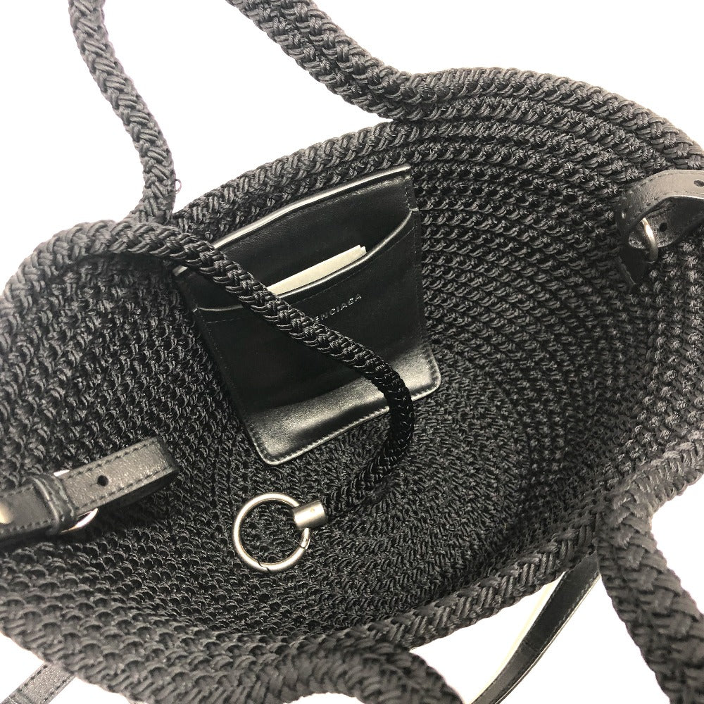 Balenciaga Ibiza Small Basket in Black Nylon & Lambskin –