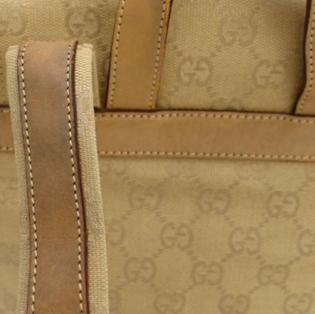 GUCCI Monogram Mini Beige Backpack Daypack Previously Owned Authentic