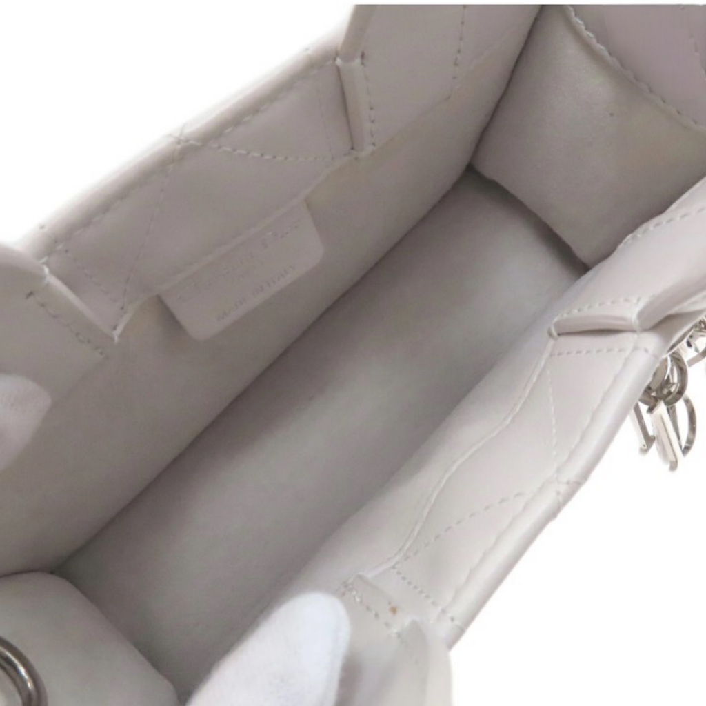 Dior Lady Dior Calf Leather White Gallery Previously Owned Authentic