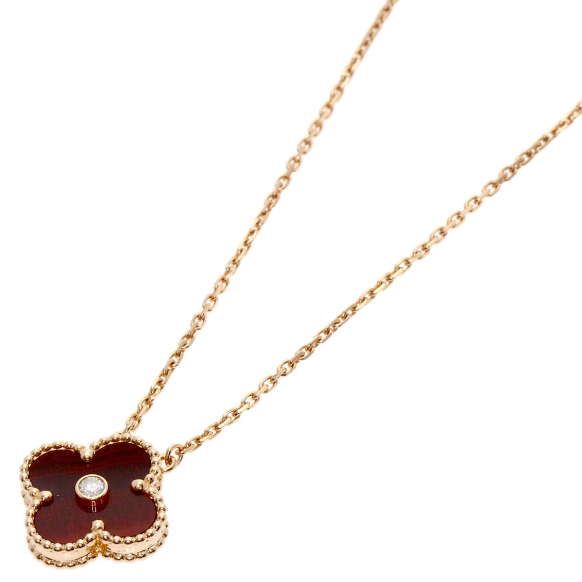 VAN CLEEF & ARPELS Vintage Alhambra Bullseye Diamond Necklace – 18K Pink Gold