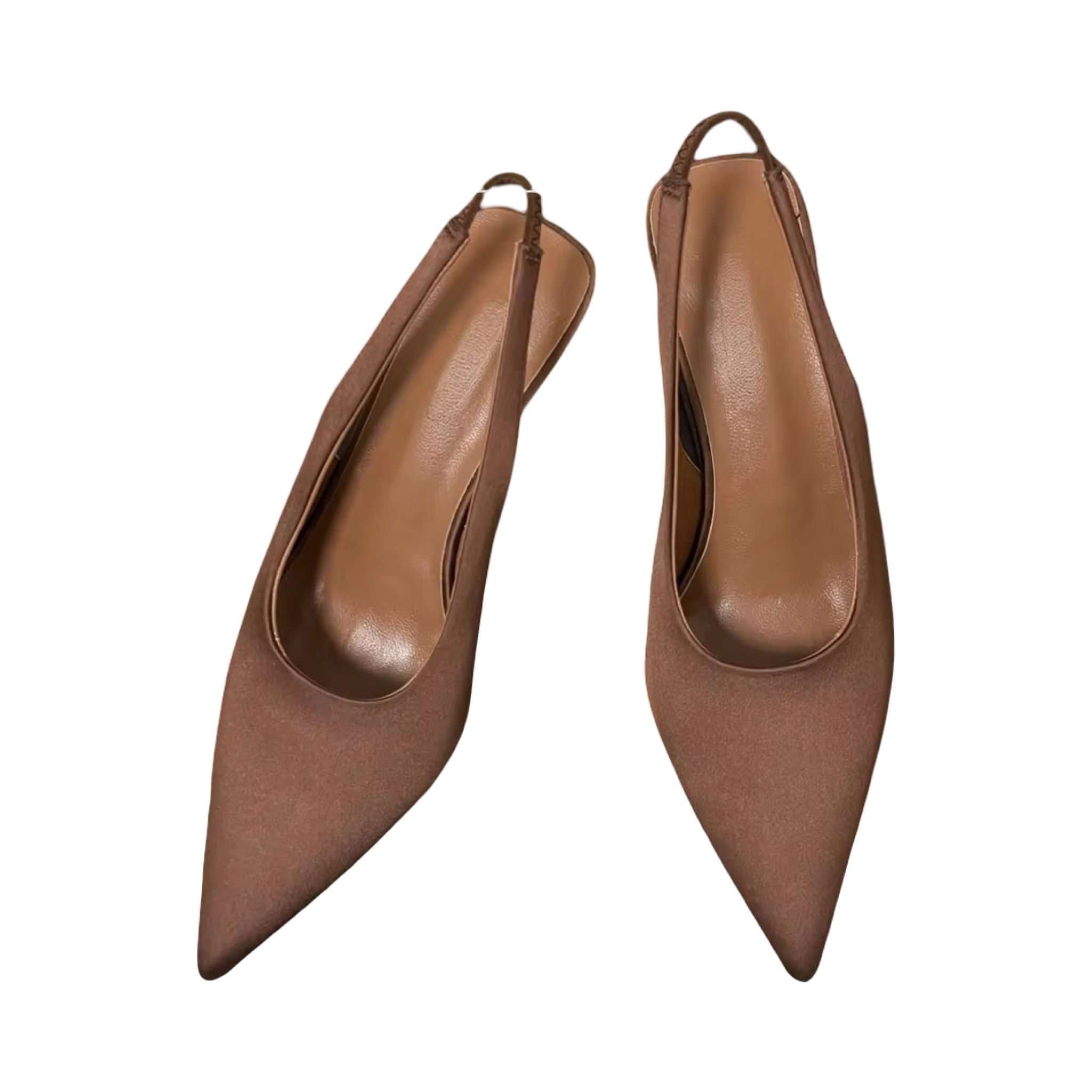 Satin Wedge Slingback Pumps