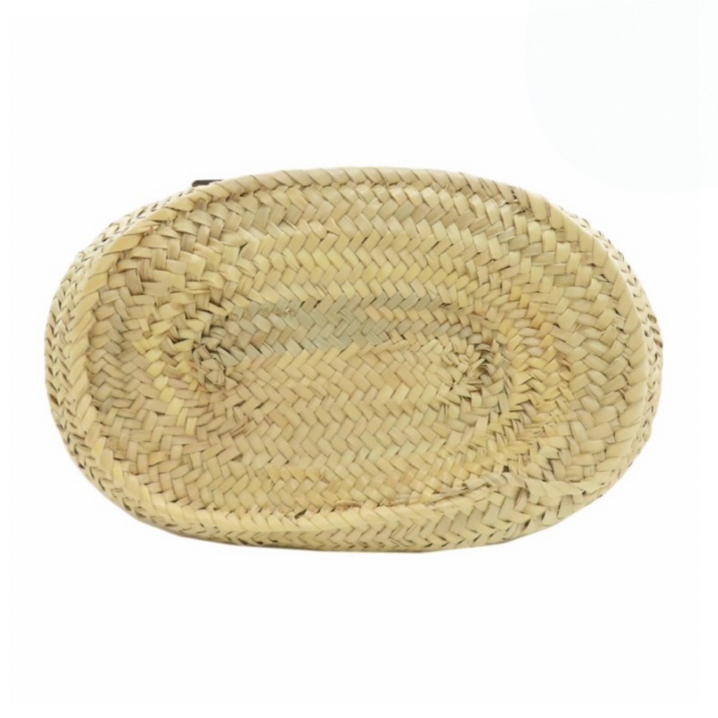 LOEWE Raffia Basket Tote Bag Natural Beige & Tan Leather – Previously Owned Authentic
