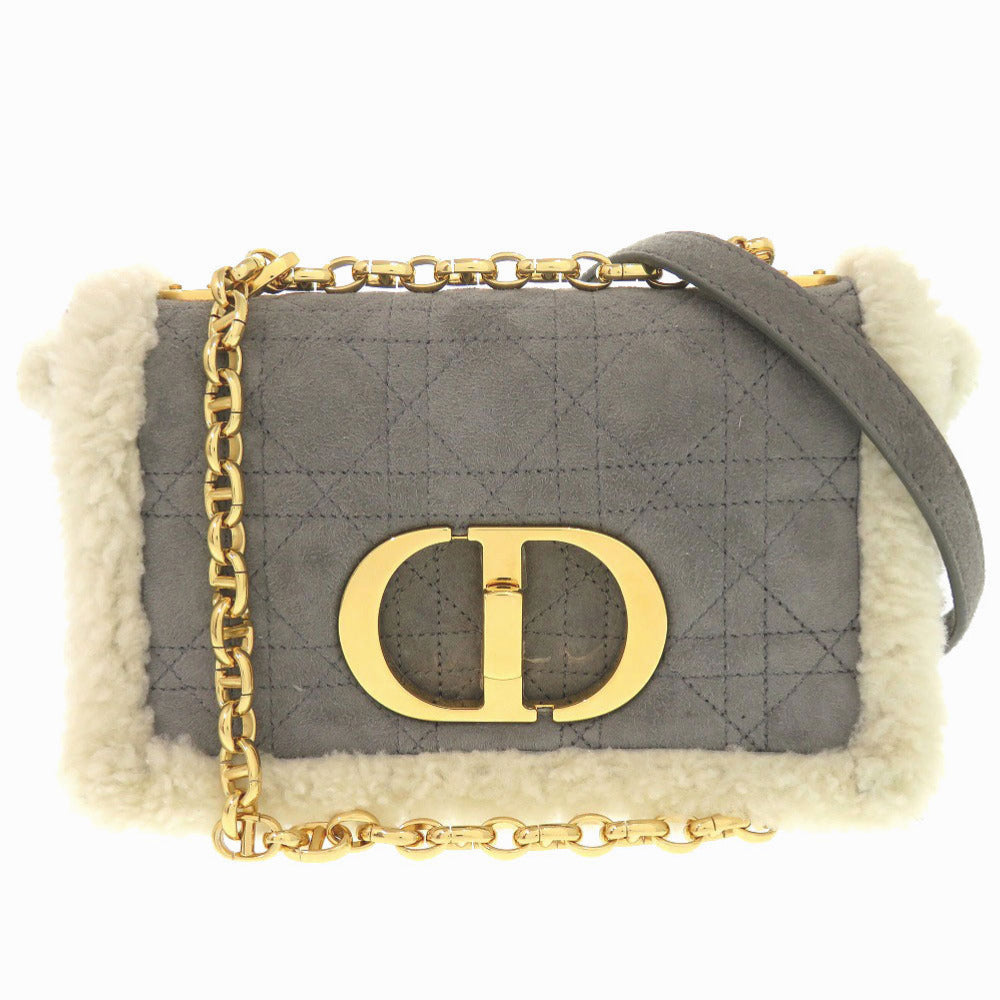 Christian Dior  – Caro Chain Gray Mouton & Suede – 100% Authentic ✨ Very Good Pre-Owned Condition ~ 27% off MSRP
