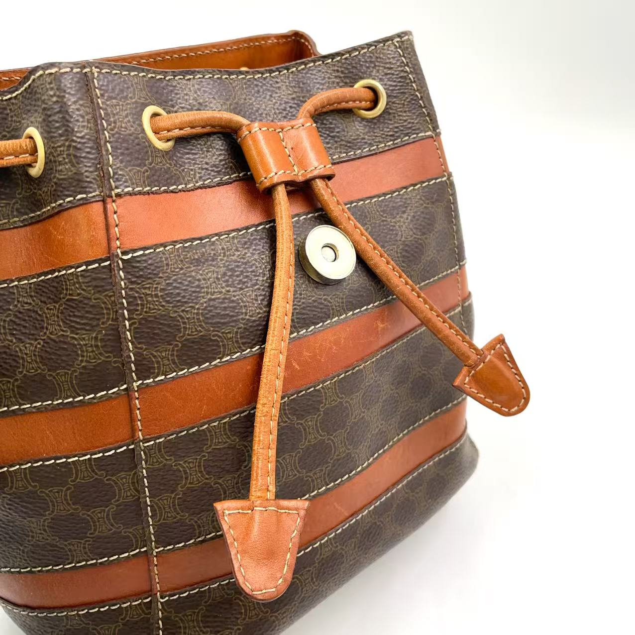 Celine Macadam Pattern Mini Rucksack PVC Leather Brown – Fair Condition | L’LUXE