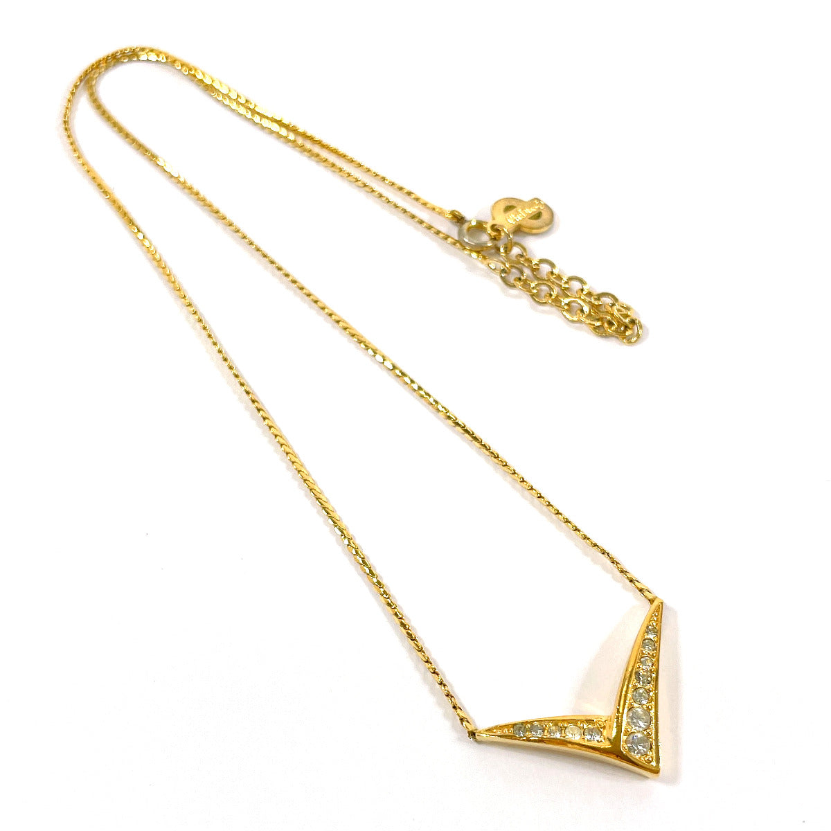 Christian Dior            Vintage V-Shaped Pendant Necklace