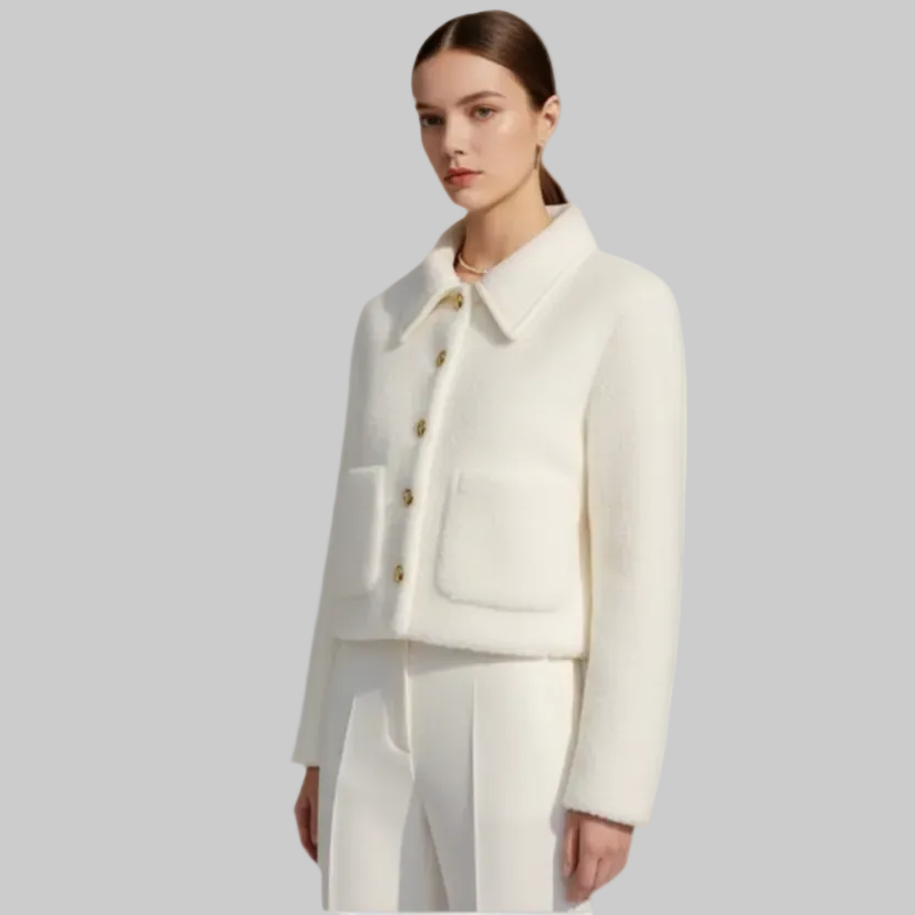 Off-White Textured Bolero Jacket