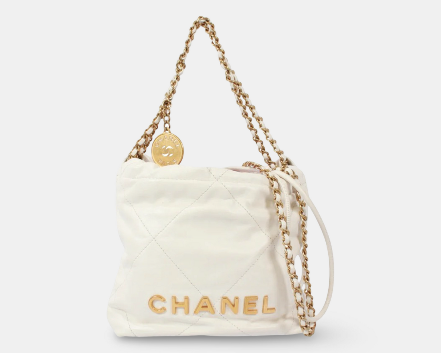 Chanel 22 Mini Shoulder Bag White Calfskin Gold – Good Condition | L’LUXE Authentics
