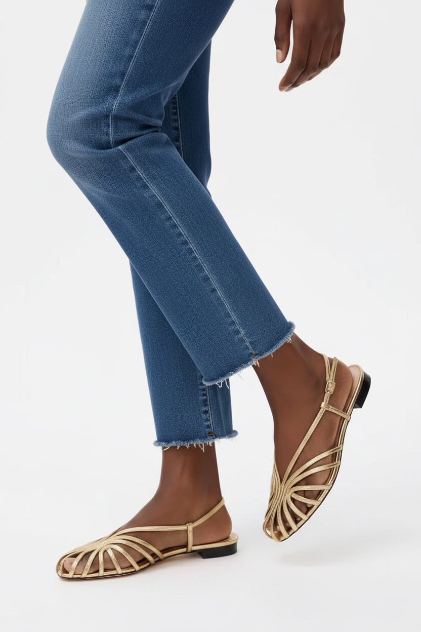 Caged Slingback Flat Sandals