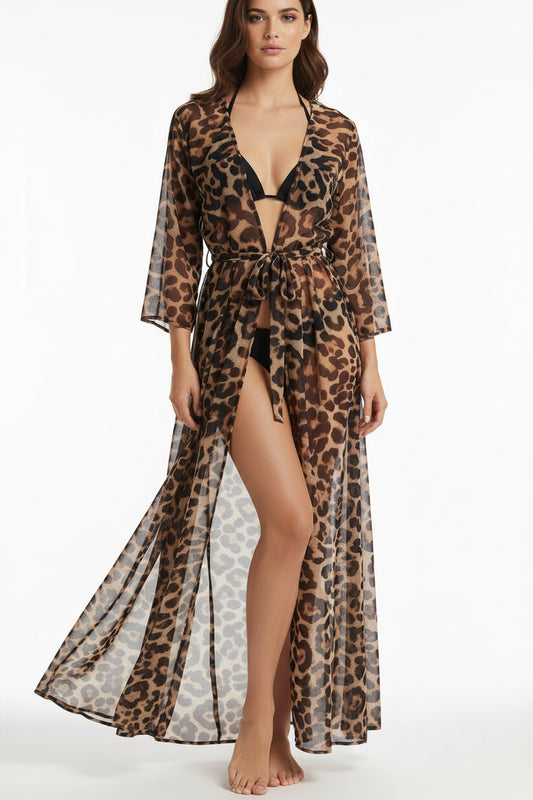 Leopard Print Sheer Beach Cover-Up | L’LUXE Resort • Wear