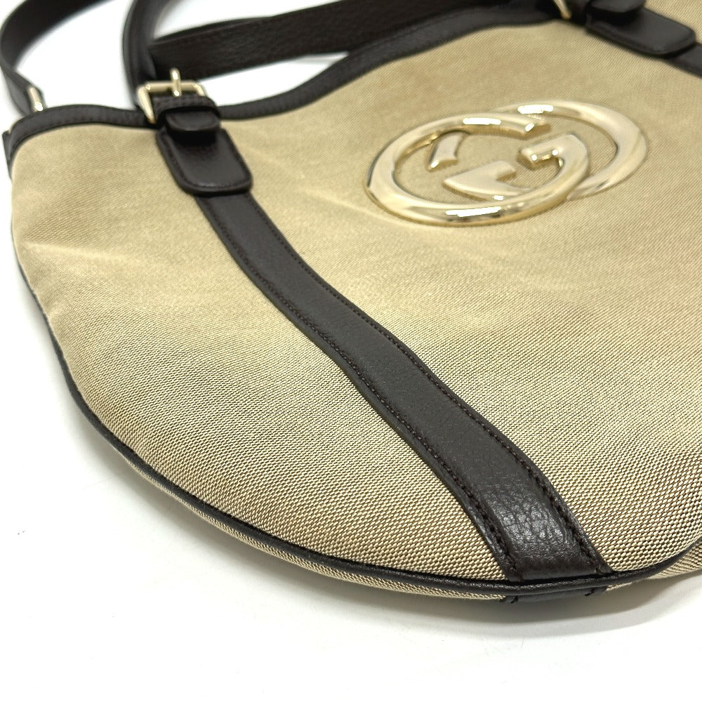 GUCCI – GG Logo 2-Way Tote Bag – Beige Canvas &amp; Leather with Shoulder Strap – 100% Authentic ✨Previously Owned Excellent Condition ~50% Off MSRP