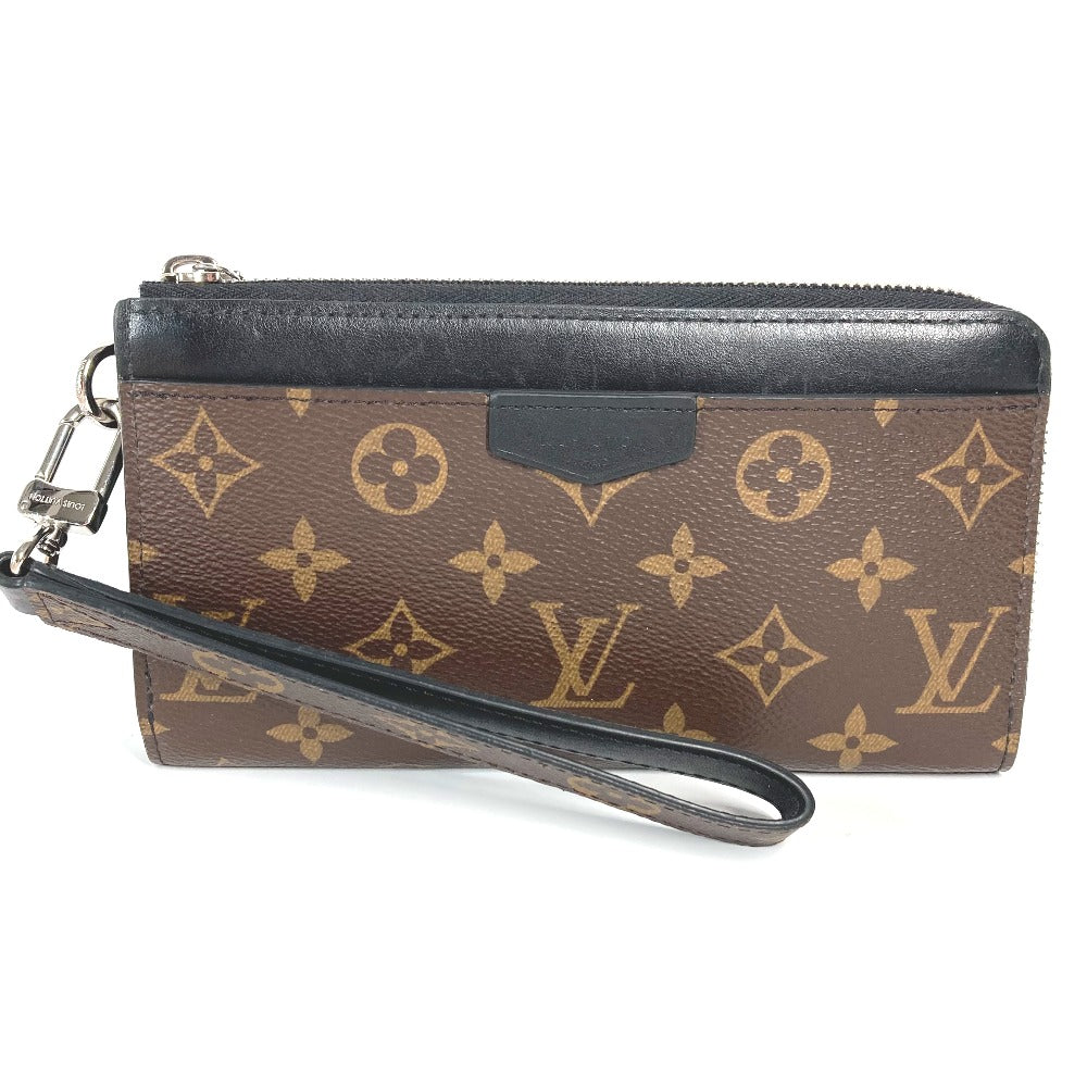 LOUIS VUITTON – Zippy Dragonne Long Wallet Monogram Macassar Canvas Brown Silver tone hardware