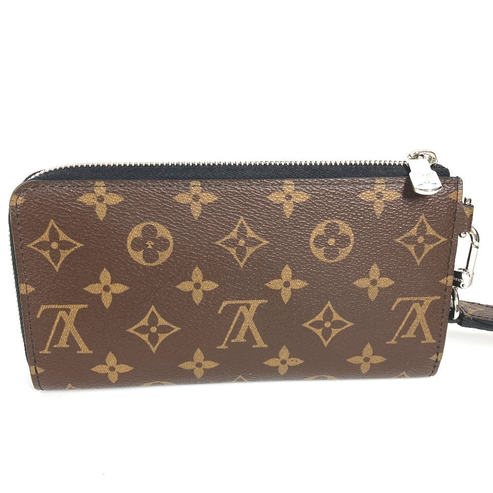 LOUIS VUITTON – Zippy Dragonne Long Wallet Monogram Macassar Canvas Brown Silver tone hardware