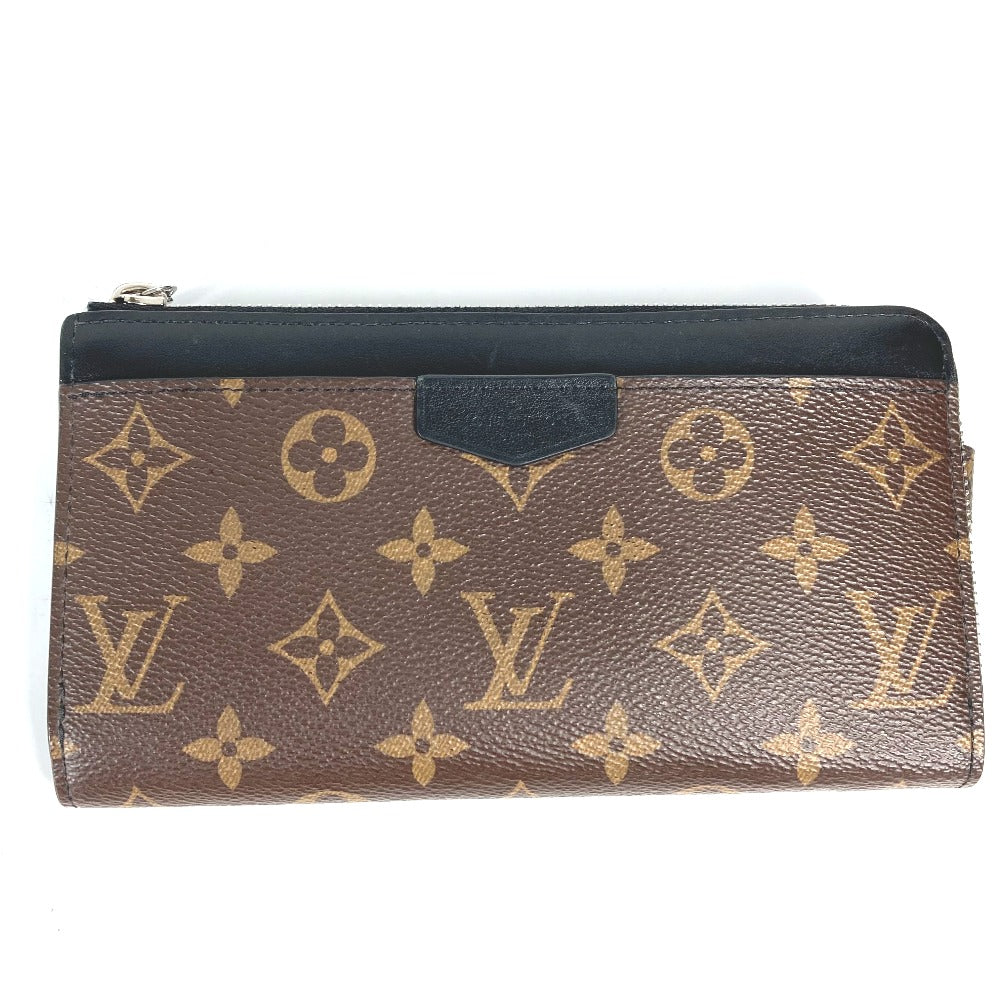 LOUIS VUITTON – Zippy Dragonne Long Wallet Monogram Macassar Canvas Brown Silver tone hardware