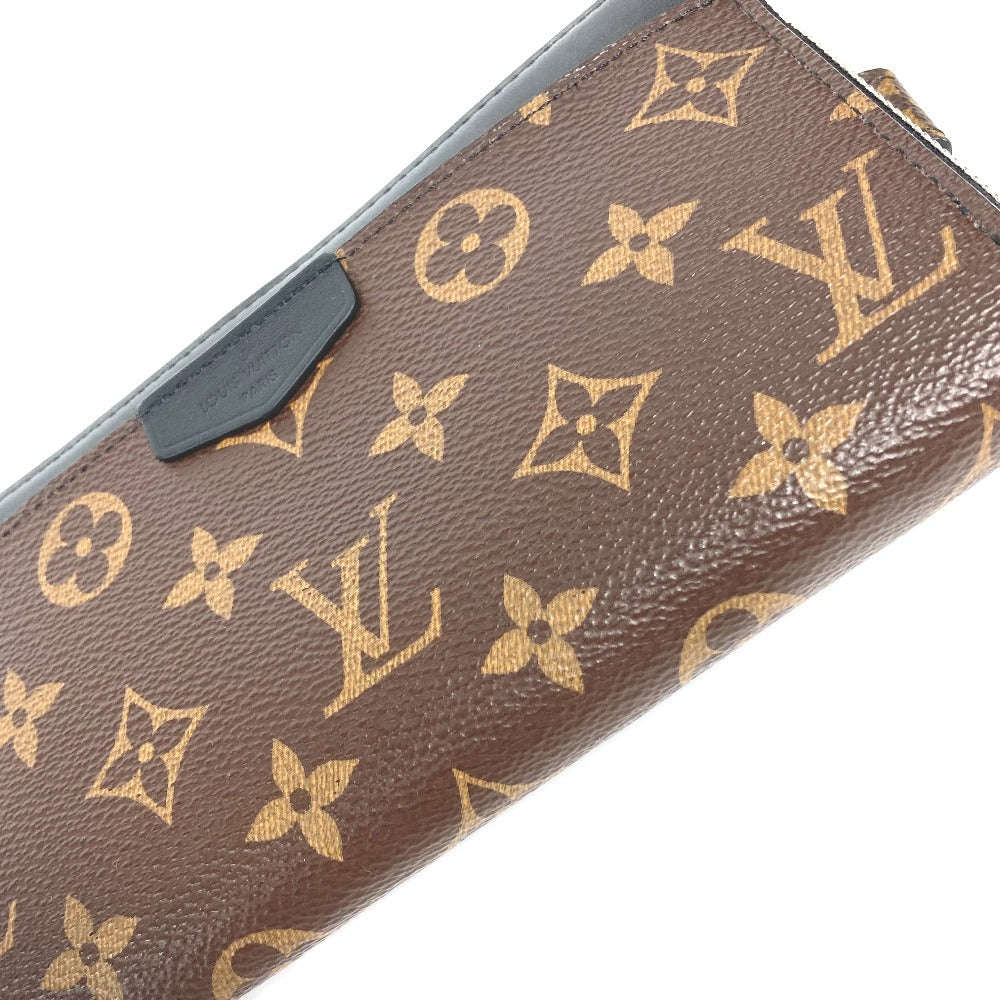 LOUIS VUITTON – Zippy Dragonne Long Wallet Monogram Macassar Canvas Brown Silver tone hardware