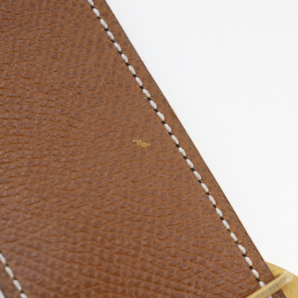 HERMÈS Boxcalf & Courchevel Belt with Horse Medallion Buckle