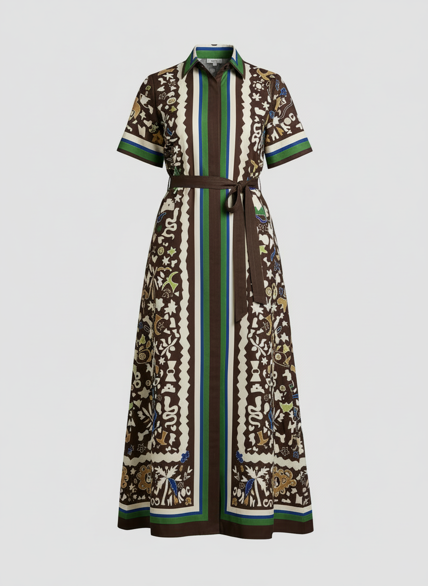 Morocco Print Midi Dress