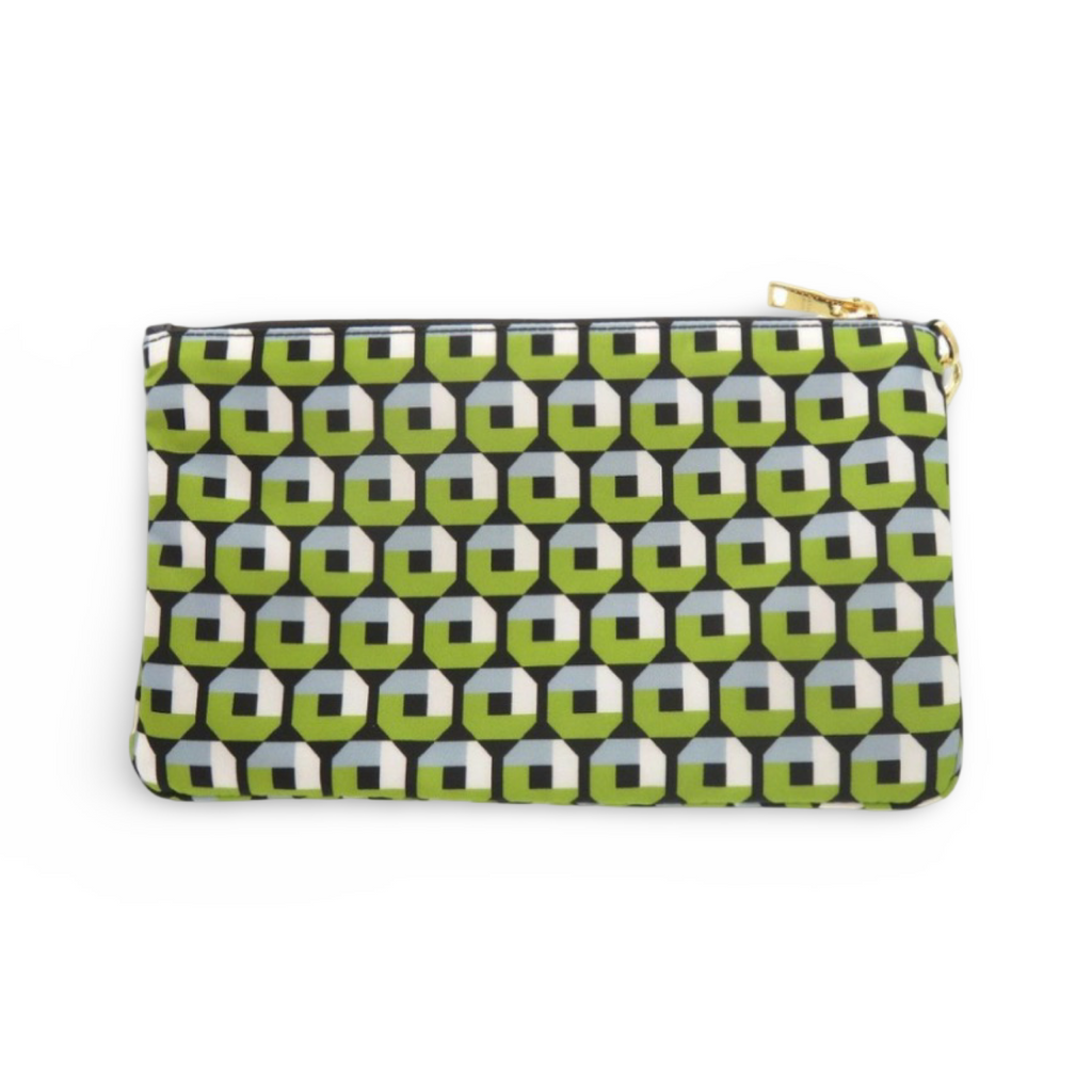 Prada Nylon Green Black Pouch Authentic Previously Owned LIKE NEW