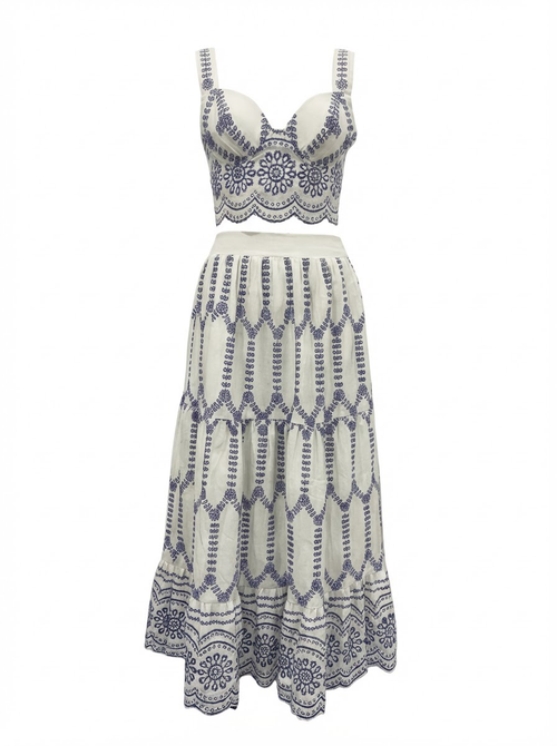 Boho Crop Top &  Maxi Skirt Set