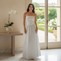Strapless Polka Dot Maxi Dress