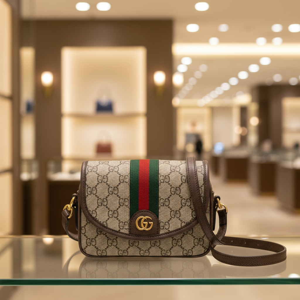 GUCCI – Ophidia GG Mini Shoulder Bag Beige GG Supreme Canvas – 100% Authentic ✨Pre-Owned Unused Condition ~29% Off MSRP