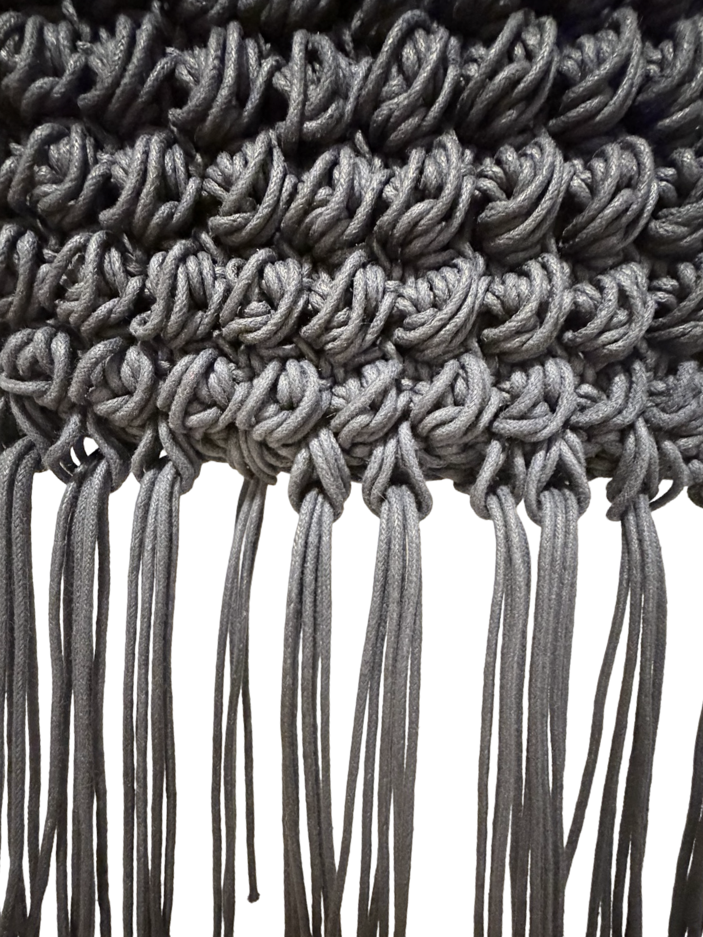 JW Anderson Fringe Popcorn Crochet Shopper Tote Bag – Navy -Authentic- Previously Owned