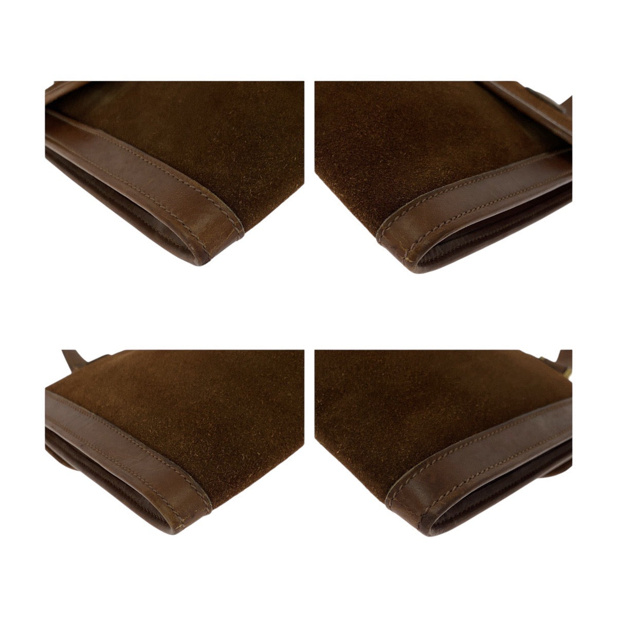 GUCCI              Vintage Pochette Brown Suede with Gold Metal Trim Old Gucci Line – 100% Authentic ✨Pre-Owned Very Good Condition ~31% Off MSRP