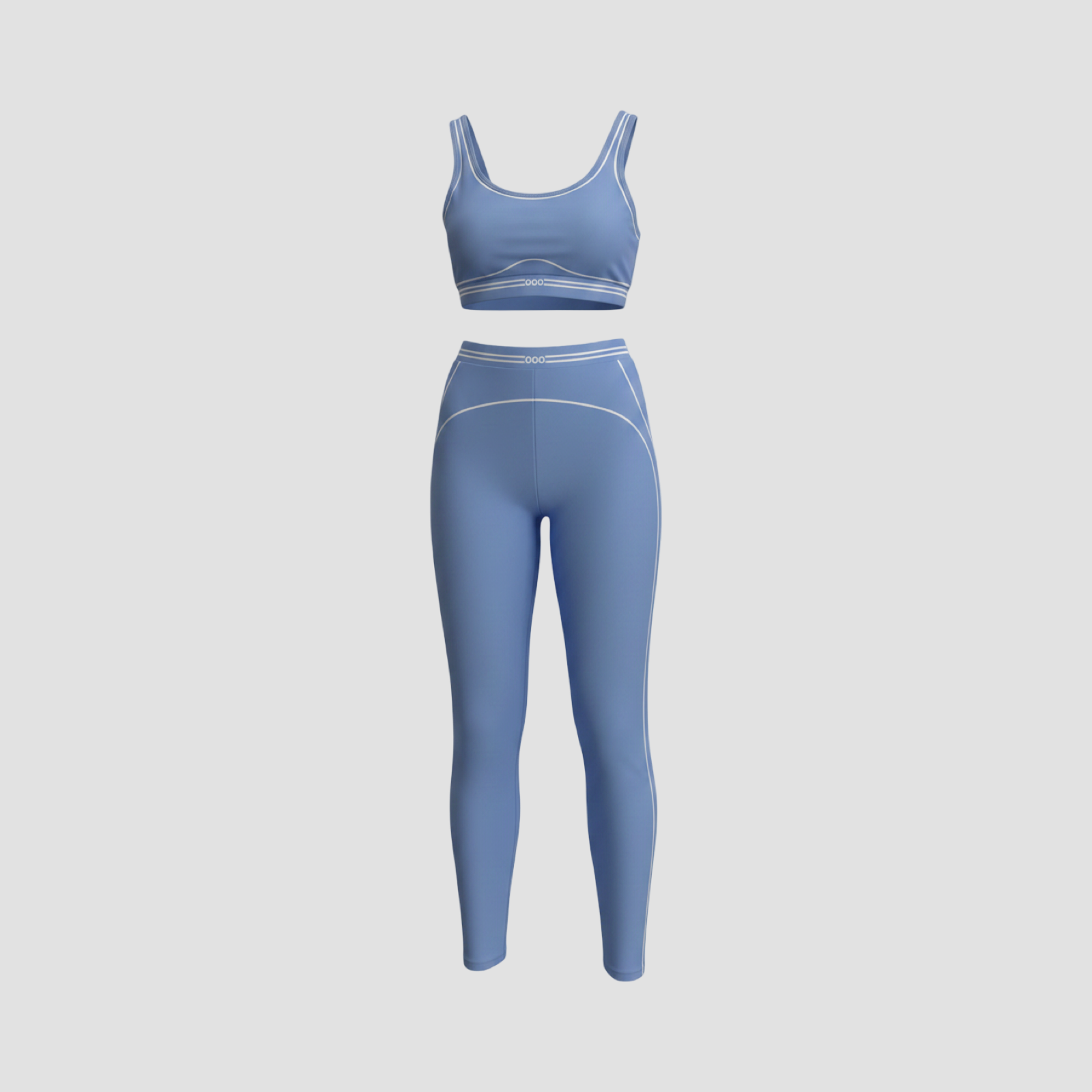 Sporty Casual Two-Piece Active Set – Contrast Trim Sports Bra and High-Waist Leggings