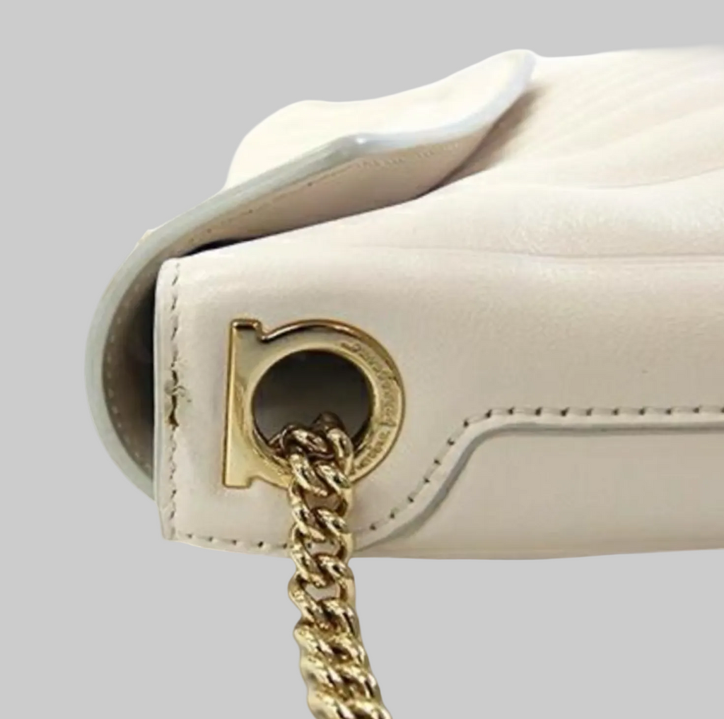 Salvatore Ferragamo One-Shoulder Leather Bag Authentic Previously Ownedl