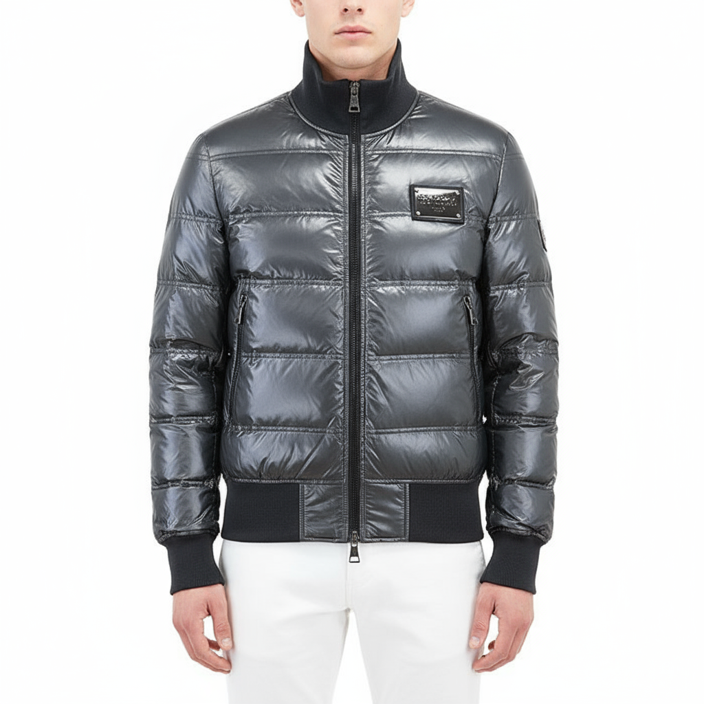 DOLCE & GABBANA – Gray Nylon Jacket – Men’s Size 46 – 100% Authentic ✨ Excellent Pre-Owned Condition ~27% Off MSRP